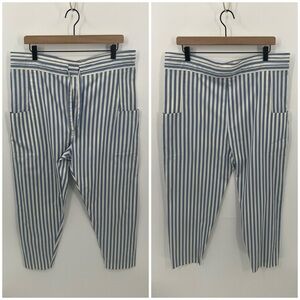 Maison Rabih Kayrouz blue and white stripe straight leg pants